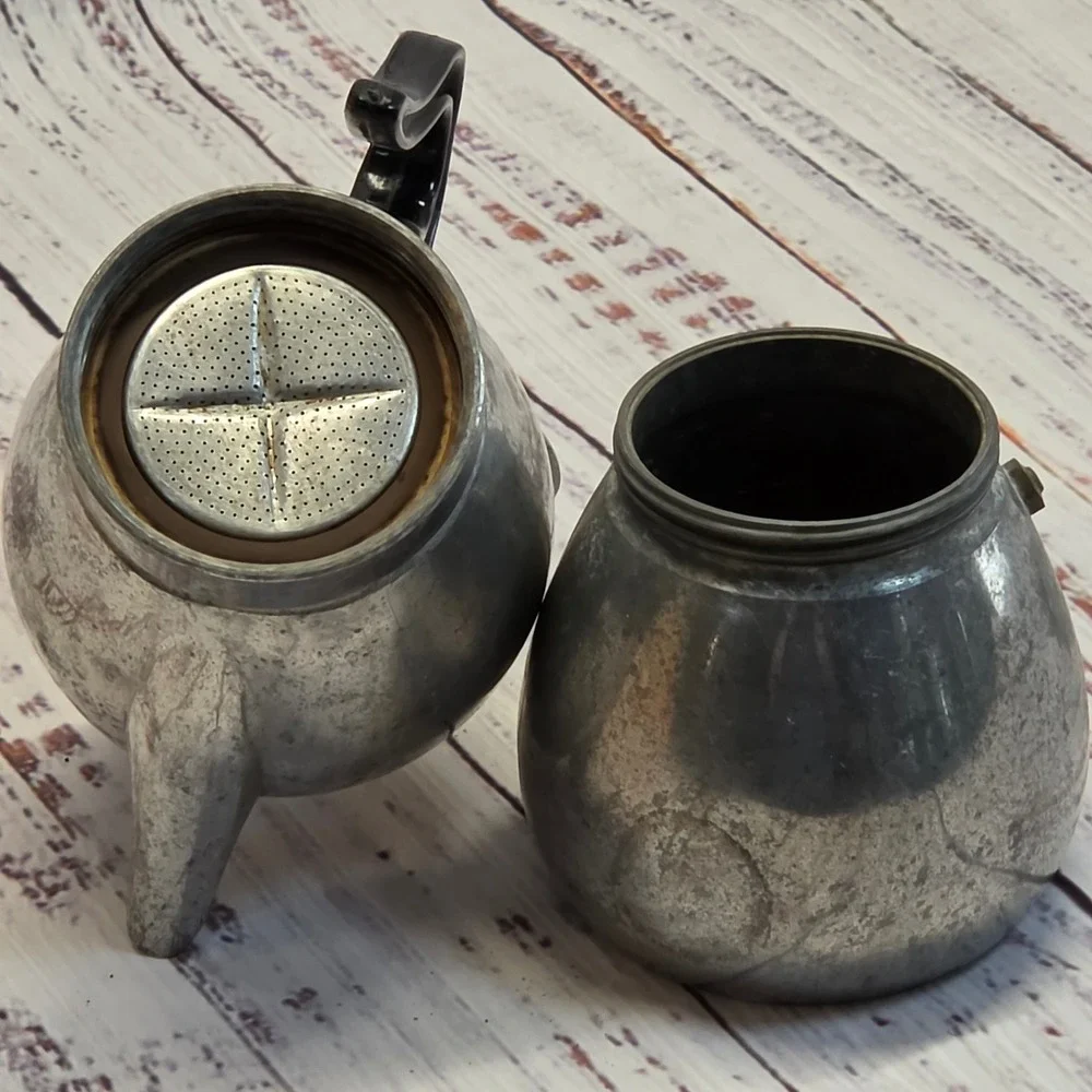 La Signora Moka Pot Espresso Maker Silver Good Vintage Italian Aluminum